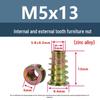 Zinc Alloy Colored Internal/External Thread Hex Socket Furniture Nut M4M5M6 with Washer and Trapezoidal Design Hardware Accessories