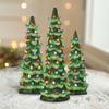 Mini Christmas Tree Figurine with Colorful LED Light Xmas Tree