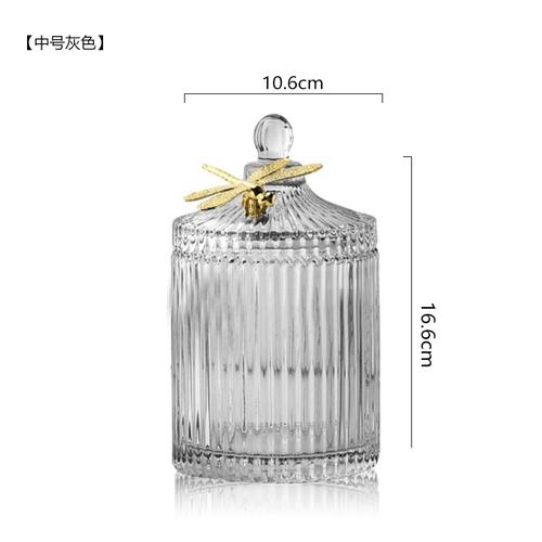 

Вертикальный узор Стеклянная банка для хранения Кристальная стеклянная банка для конфет Бутылка для свечи с крышкой Бытовой контейнер для хранения продуктов Домашний декор
