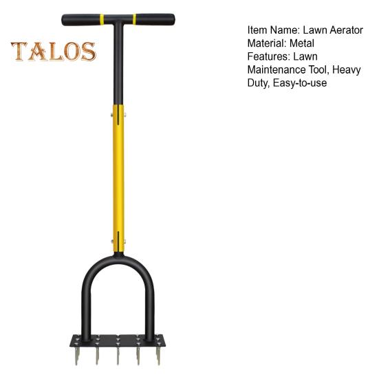 Lawn Aerator 15-Spike Aerator with Long T Handle Heavy Duty Aerating Tool for Efficient Soil Loosening Grass Care Lawn Maintenance