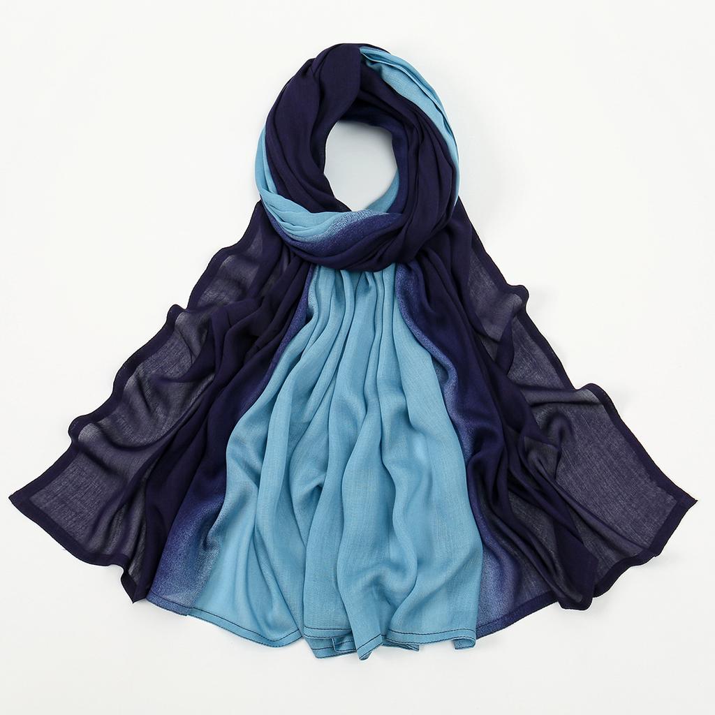New Arrival Gradient Cotton Rayon Hijab Scarf For Women Muslim Hiabs Ombre Big Size Shalws Headscarf Wraps Headband Islam Turban