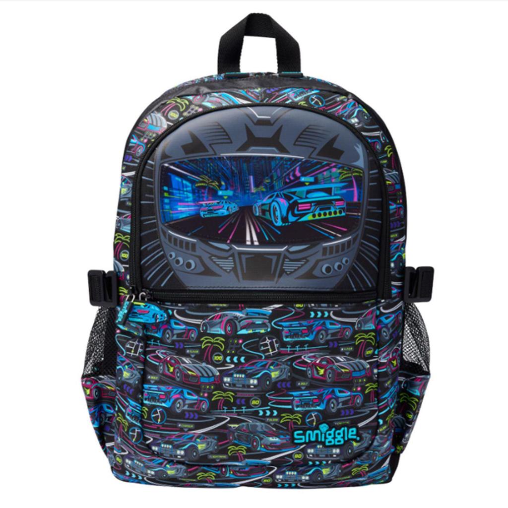 Smiggle Blue Double Shoulder School Bag for Grades 1-6 - Large, Decompression, Multifunctional Backpack