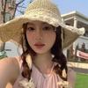 Hat Women's Spring and Summer Versatile Big Brim Straw Hat Summer Seaside Bucket Hat Face Small Sunscreen Hat Sun Hat
