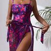 Women's Fashion Beach Vacation Lace-up One-piece Swimsuit Lace-up Sexy Beach Group Gauze Skirt Two-piece Set