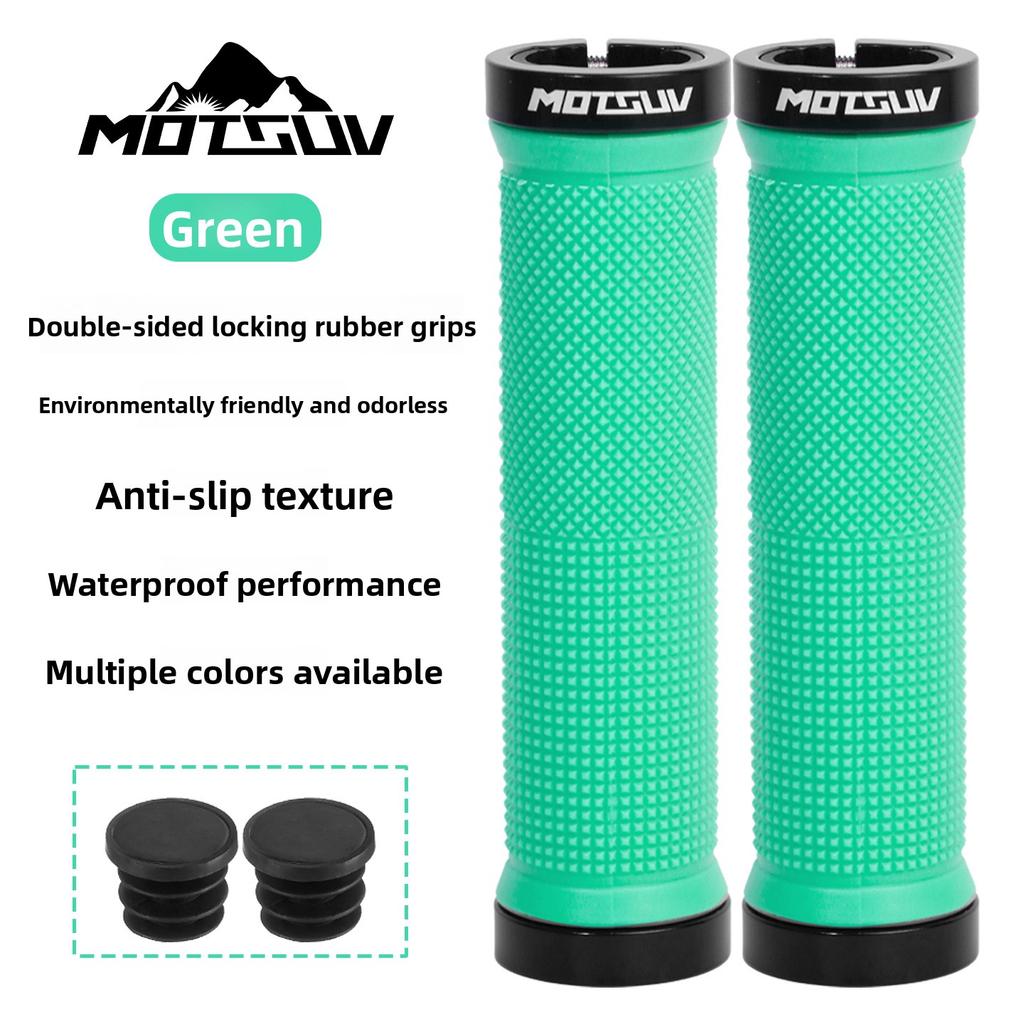 MOTSUV 1 Paar MTB BMX Langlebige Anti-Vibrations Rutschfeste Gummi Gerade Lenkergriffe, Dual Lock-on Passform 22,2 mm Off-Road Radfahren
