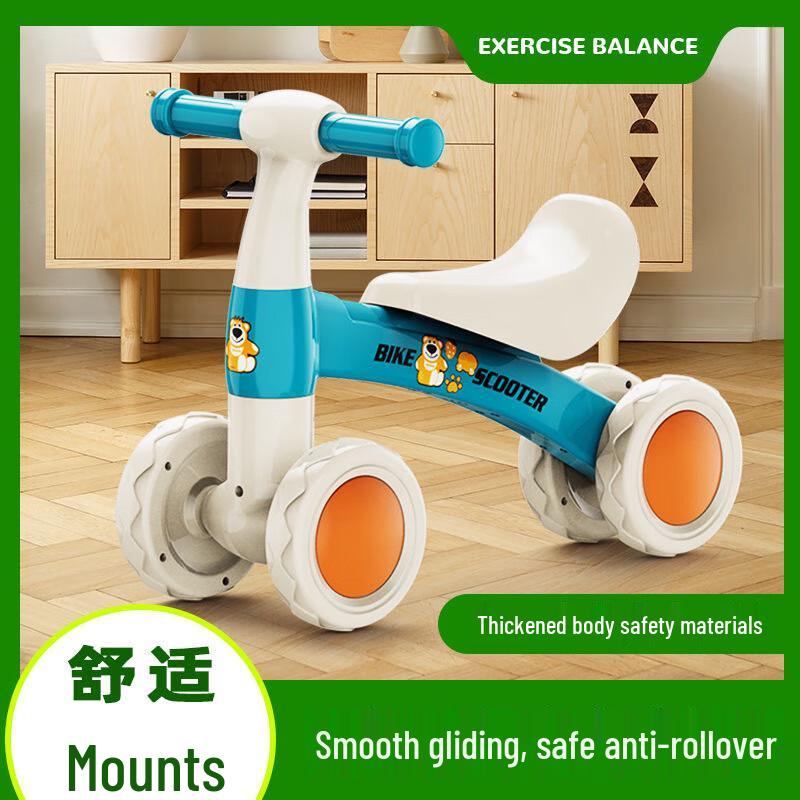Toddler 4-Wheel Pedal-Free Balance Bike