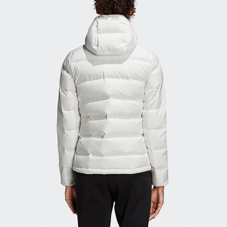 Adidas Outdoor Cold-Proof Warm Hooded Down Jacket Women Outerwear Bright-White BQ1927