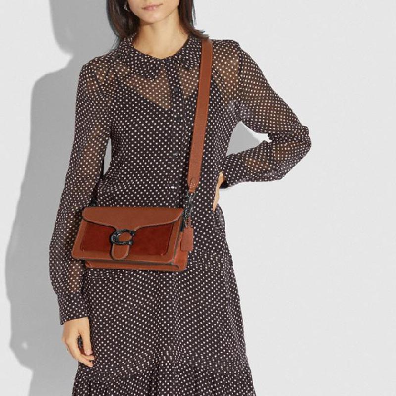 New COACH Cow Leather God Of Wine Bag, Shoulder Bag, Portable Crossbody Bag Women's Orange 79334-V5L4A