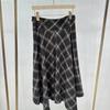 In-Stock 2026 Fashionable High-Waisted Irregular Plaid Skirt