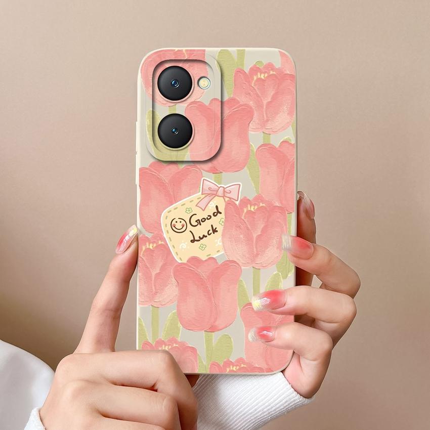 For Vivo Y03t Y02t iQOO U5x Z9 Lite Y400 Pro Y18i Y18t Cute Avocado Pattern Phone Case Lens Protection Liquid Silicone Shockproof Shell For Vivo Cover