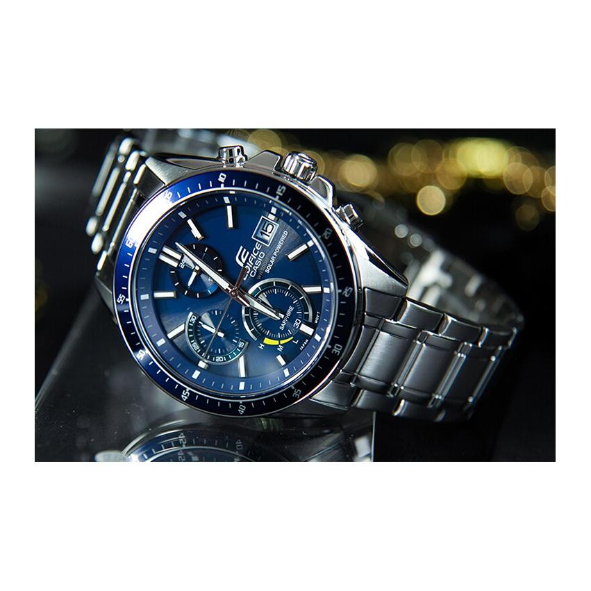 Casio Edifice Ocean Heart Classic Three-Hand Three-Eye Unicorn Solar Quartz Watch Men Watches Blue EFS-S510D-2AVUPR
