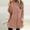 Womens Fuzzy Fleece Pullover  Double  Hoodies Ladies Warm Tops Winter Cozy Sweatshirt With Pockets