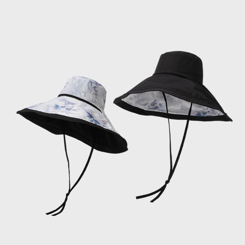 Women s Double-Sided Fisherman s Hat with Big Brim Printed Summer Sun-Protection and Uv-Protection Sun Hat