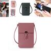 Women Transparent Touch Screen Mini Phone Pouch Shoulder Strap Mobile Bag With Snap Closure