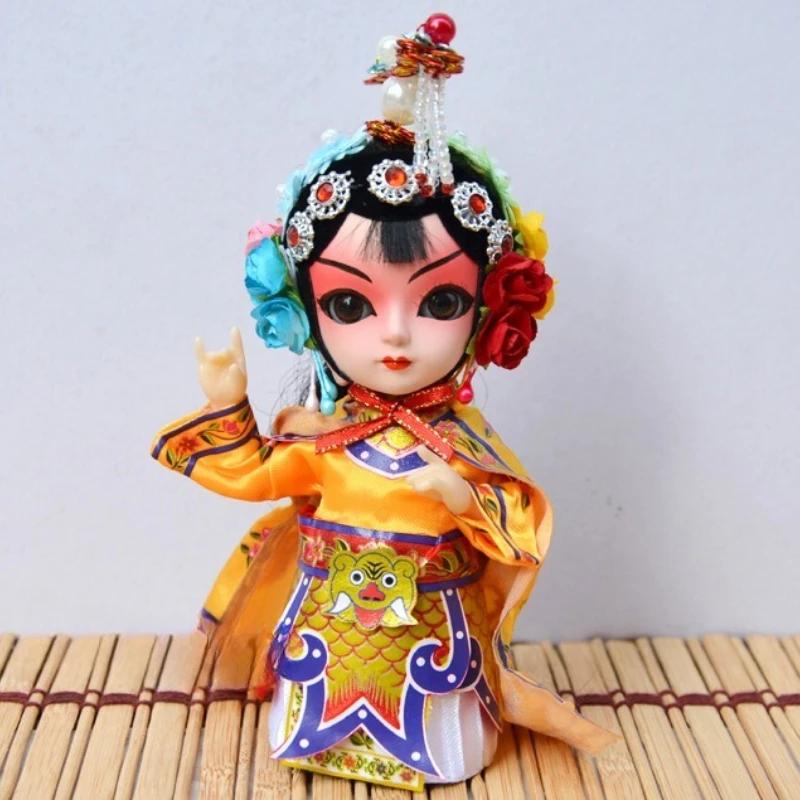 Chinese Peking Opera Mask Doll Opera Character Decoration Silk Doll Chinese Handmade Decorative Gifts Shop Decoration Doll