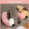 Cute Long Cartoon Tongue Puppy Design Portable Neck Pillow For Travel Rest And