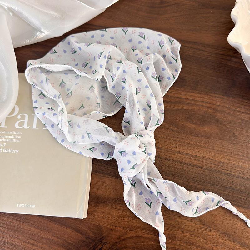 Schal Stirnband Französisch Retro Karomuster Süß Und Niedlich Kopftuch