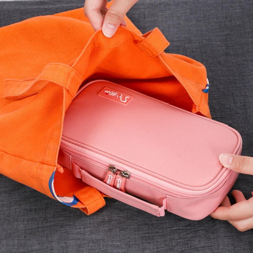 Handheld Pencil Case, High-end Stationery Bag for Elementary School Students, Simple and of Good Quality, Portable Large Capacity Stationery Box