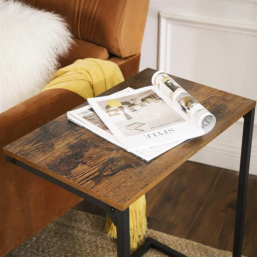 VASAGLE Side Table, Small Sofa Table, End Table, Laptop Table, for Bedroom, Living Room, Work in Bed or on The Sofa, Simple Structure, Stable