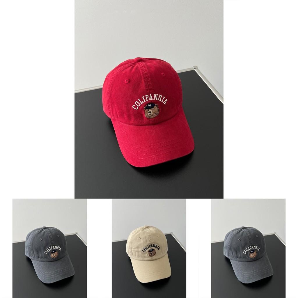 Colifanria Bear Embroidered Cotton Baseball Hat With Adjustable Fit For Sun Protection And Fashion