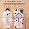 Funny Kitchen Towels Soft Cute Hand Towels For Bathroom Coral Fleece Absorbent Bath Towels Puff Hand Towels With Loop For Home