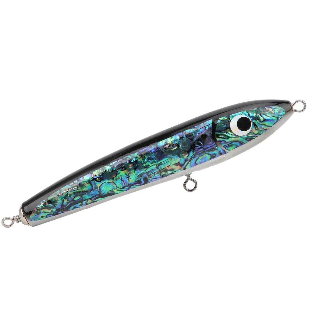 Fish Lure Abalone Shell Fishing Bait Wooden Crankbait for Tuna Grouper Billbirds Sea Bream 23x3.5cm