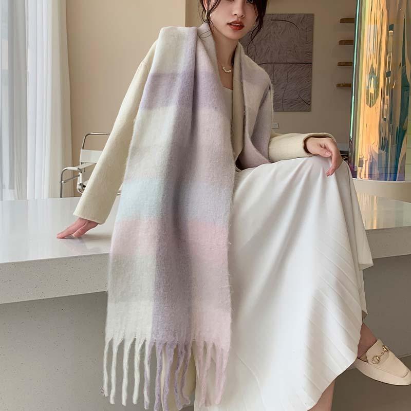 Winter New High-end Thickened Warm Scarf Women's Winter Imitation Cashmere Scarf Scarf Shawl Fashion
