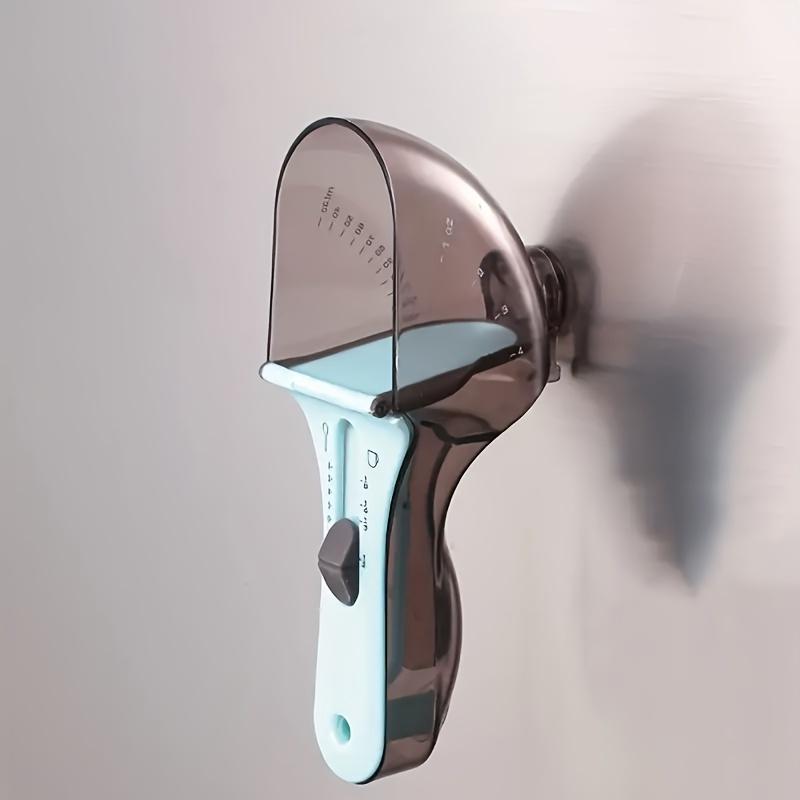 1pc Adjustable Dog Food Scoop Pet Feeder Bowl with Scale Design Measuring Spoon Dog and Cat Feeding and Watering Supplies