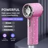 Small Size Rhinestone Handheld Fan Long-Lasting Bladeless Personal Fan Outdoor Use