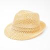 Unisex Summer Panama Hat Breathable Mesh Design Cotton-Polyester Material Compact Brim 58cm Head Circumference Jazz Cap