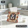 1pc Tissue Box, Folk Art Floral Monogram Vintage Charm Pattern, 2D Flat Printing, Dust-Proof, Strong And Firm, Napkin Dispenser, for Sleeping Areas