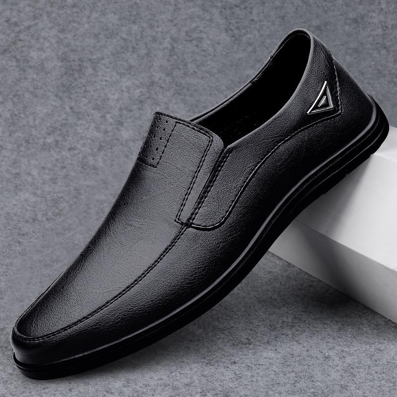 Handgefertigte Klassische Business Falts Sommer Herren Freizeitschuhe Echtes Leder Herren Slipper Slip-On Mokassins Weichsohlige Laufschuhe