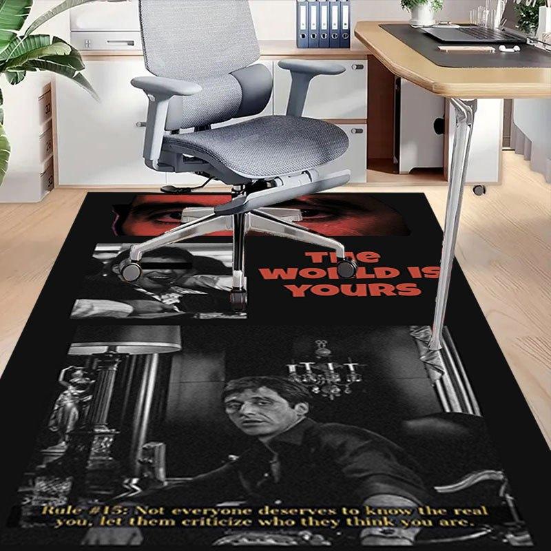 1pc Scarface Office Carpet Chair Mats Soft, Comfortable, All Season,Perfect for Home, Bedroom, or Office Decor, Perfect Gift for