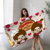 Popular Logo M-Monchhichi Fashion Anime Beach Swimming Soft Absorbent Washcloth Children's Gifts for Kids Travel Camping Gym