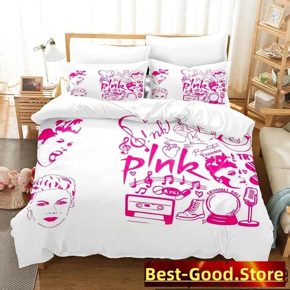 

Comforter Personality Hip Hop Pink Singer Tour Bedding Set Bed Set Comforter King Queen Size Boys Adult Comforter (quilt)-EU Single(135*200cm)3pcs
