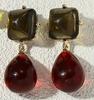 Artistic Retro Square Jewelry Set: Simple, Elegant, Translucent Earrings & Necklaces In Hong Kong Style.