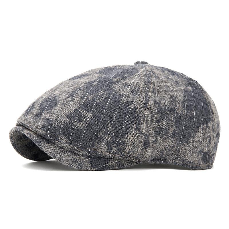 Béret octogonal vintage pour homme, printemps-été, style gavroche tie-dye.