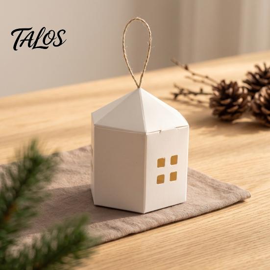 Hand Painted Graffiti Boxes 10PCS House Shaped Candy with Lanyard, DIY Decorative Cardboard Hollow Window Gift Treat Containers, Small Item Packaging