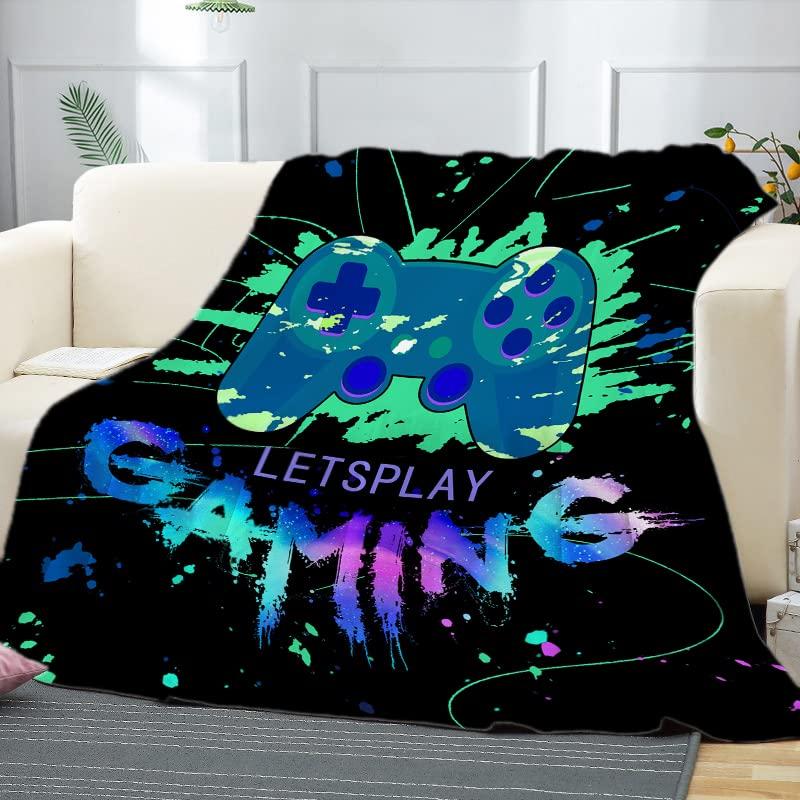 VIKAMA Gaming Wind Cover Blanket Gamepad Gradient Dazzle Color Sofa Blanket Bedroom Blanket Home Four Seasons Blanket