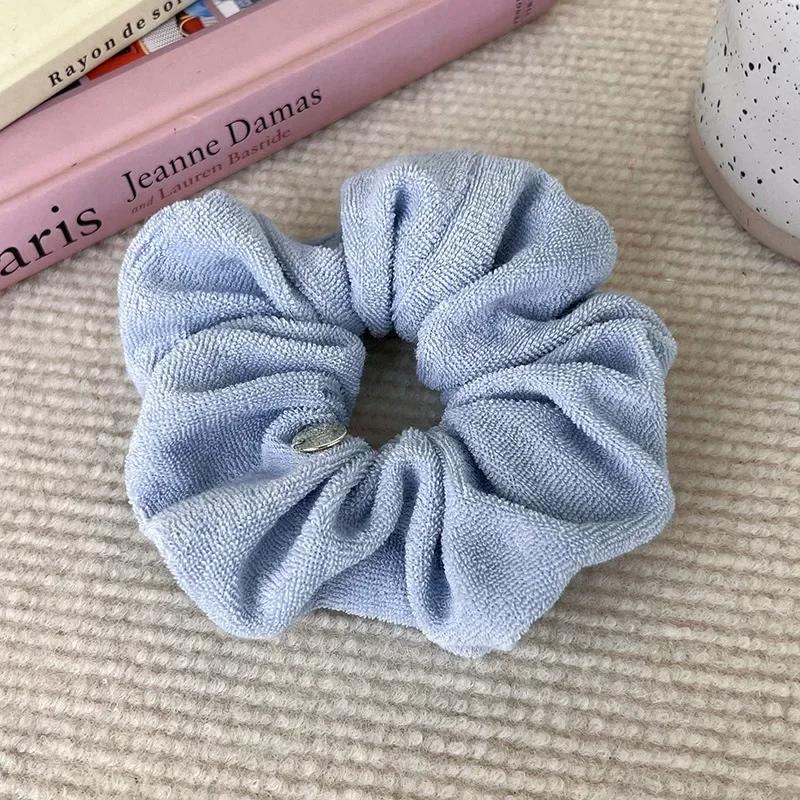 

Красочные тканевые повязки для волос в форме цветка для девочек, эластичные резинки для волос, держатели для хвостиков, резинки для волос, модные женские аксессуары для укладки небесно-голубой