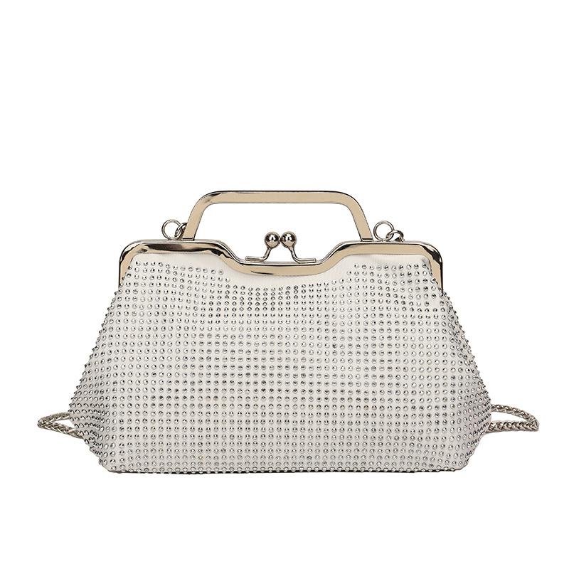 2026 Fashion Multicolor Diamond Evening Bag Hasp Luxury Handbag Chain Women Shoulder Crossbody Bag Lady Wedding Party Clutch Bag