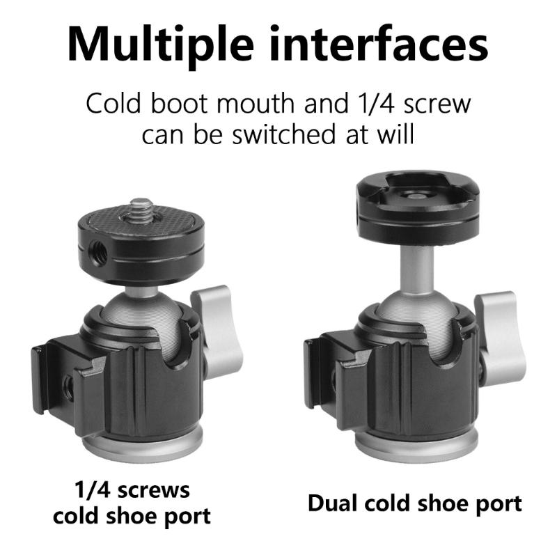 360°Swivel Panoramic Metal Tripod Balls Head for Tripods and Phones 360°Panoramic Design with 1/4inch Screw Thread Mount