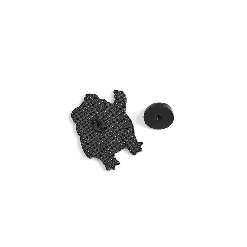 Cute Funny Vertical Middle Finger Frog Enamel Brooch for Women Creative Cartoon Animal Pins Clothing Jewelry Accessories Gift
