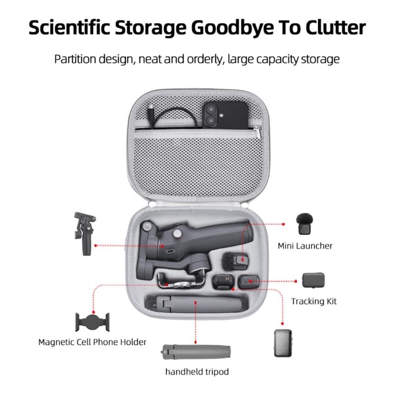 Protective Carrying Case for Mobile 7/7P Handheld Stabilizers with Soft Lining and Mesh Pocket for Accessories
