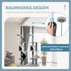 255cm Floor To Ceiling Cat Tree with Scratching Posts, Height Adjustable Cat Tower with Hammock, House, Anti-tipping Kit, Perches, Toys, Grey