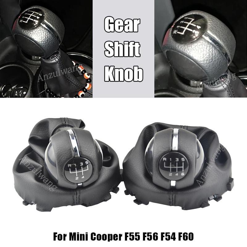5/6 Speed Car Interior Manual Gear Shift Knob Shifter Cover for Mini Cooper F54 F55 F56 F57 F60 PU Leather Replacement