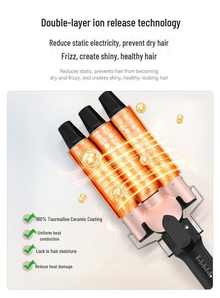 5-in-1 Multifunctional Curling Iron Head Set with Big Wave & Egg Roll Attachments