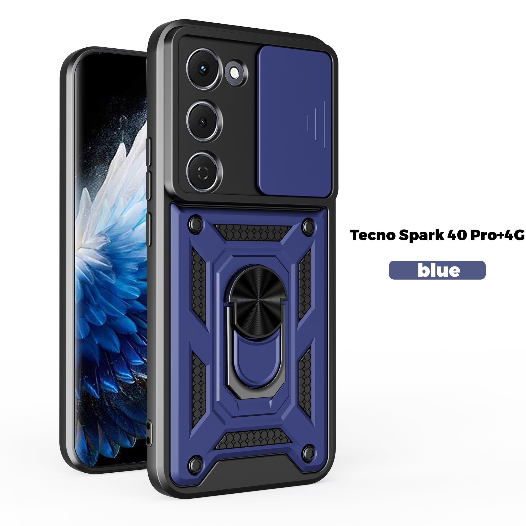 

Для Tecno Spark 40 Pro+ Чехол Tecno Spark 40 Pro Plus Чехол-бампер с магнитным кольцом-держателем Бронированный чехол для телефона Защита камеры сдвижной Задняя крышка Tecno spark 40 pro+