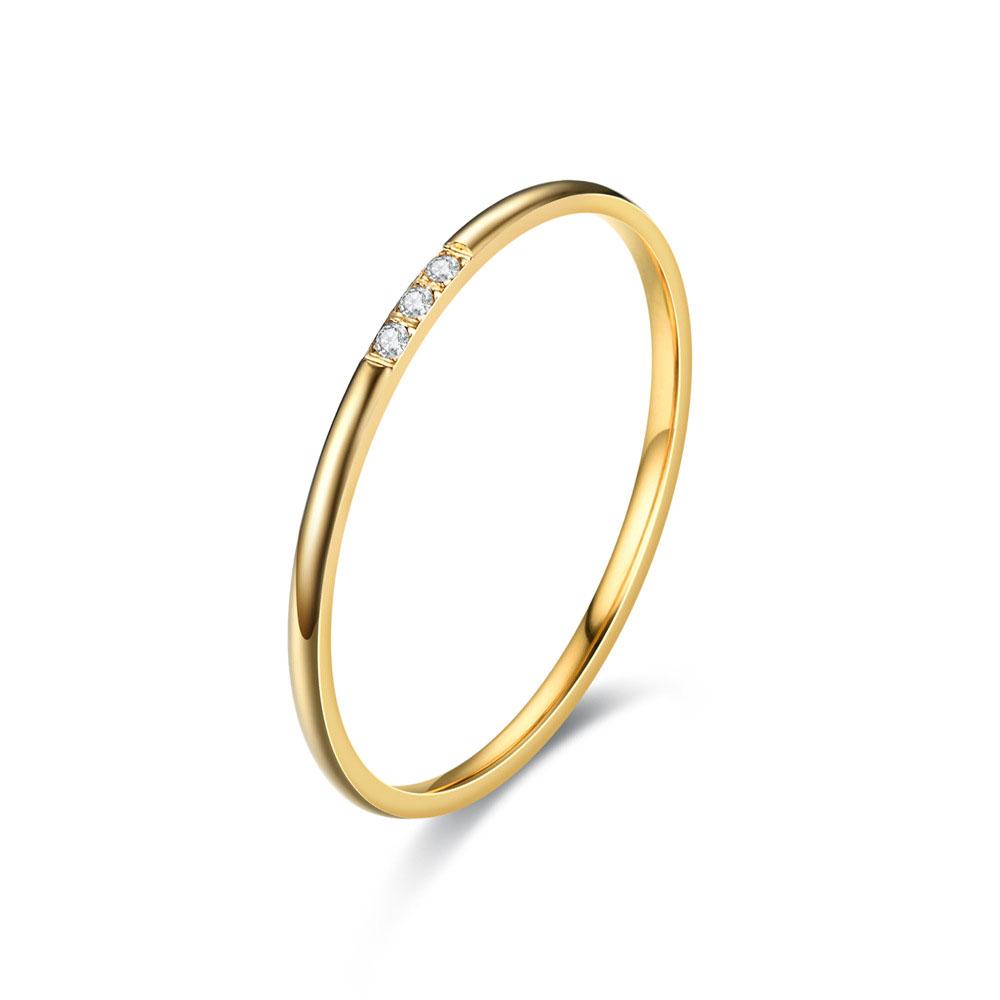 

Покрытое нержавеющей сталью кольцо с дорожкой из крошечных цирконов, штабелируемое, золотого цвета, тонкое кольцо, циркон 10