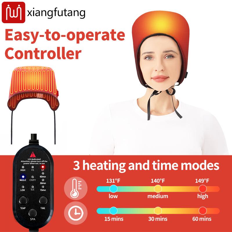 Electric Heated Head Massager 3 Heat Therapy Modes Migraine Relief Scalp Tension Relaxation Insomnia Improvement Home Head Care